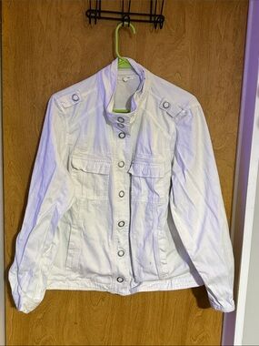 Maurices White Military-Style Button Front Utility Jacket